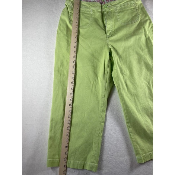 Pappagallo's Lime Green Cotton/Spandex Cargo Capris culottes size 8 pockets - Picture 4 of 6
